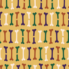 Cute Halloween Bones Seamless Vector Repeat Pattern