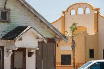 Morning light shines on the historic downtown area of Imperial, California, USA.