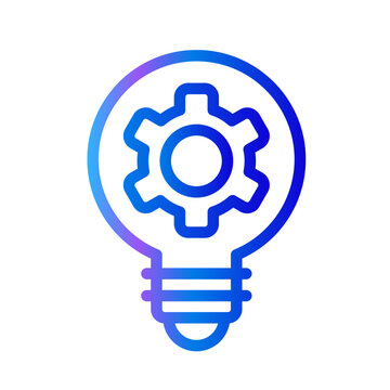 Vector illustration of artificial intelligence technology. Gradient high quality symbol. Machine learning icon in modern line style.