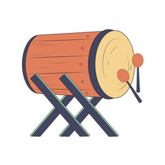drum icon with brown color Ramadan and Islamic Eid