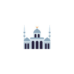 silver color mosque icon Ramadan and Islamic Eid