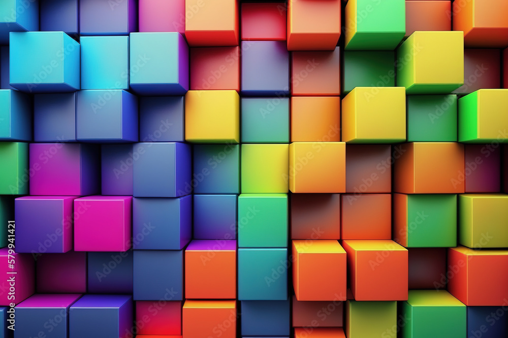 Poster abstract background of cube blocks wall stacking design for cubic wallpaper background . admirable g