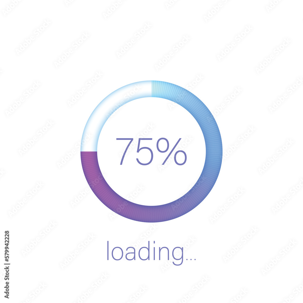 Poster loading bar icon in flat style. progress indicator vector illustration on isolated background. downl