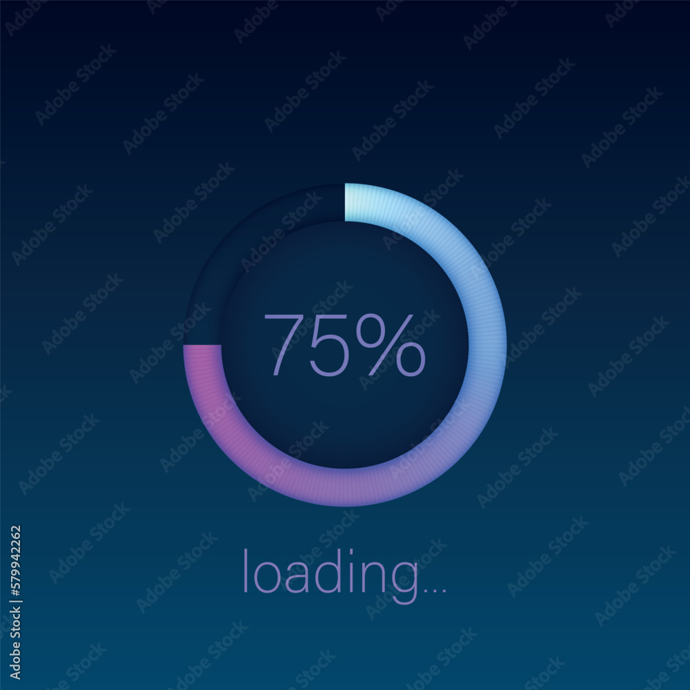 Poster loading bar icon in flat style. progress indicator vector illustration on isolated background. downl