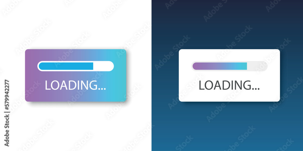 Poster loading bar icon in flat style. progress indicator vector illustration on isolated background. downl