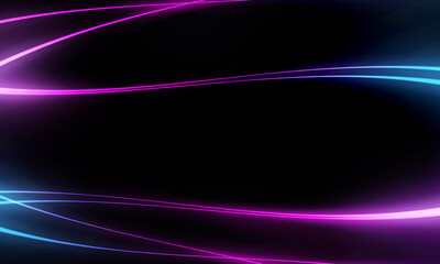 Bright abstract futuristic background with neon lines. Light neon effect Laser light show energy waves lash of light Design for illustration web template backgroung backdrop desktop