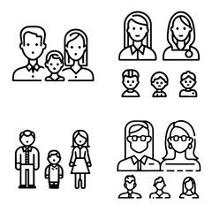 Family icons - line icon set