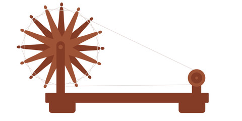 illustration of charkha on the birthday of  Mahatma Gandhi.