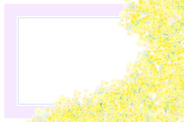 春の黄色いミモザのフレーム