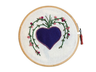 Blanket stitch heart embroidery 