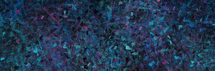 Dark blue and black grunge background illustration rough painted art wallpaper texture design with textured effect pattern in abstract color modern horizontal panorama web banner header backdrop image