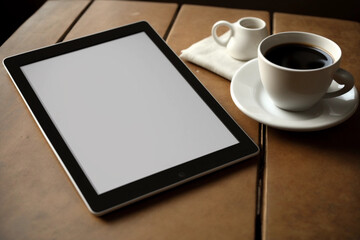 tablet and cup