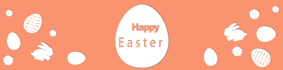 Easter web banner with colorful painted Easter eggs. Easter eggs with different texture. Vector illustration EPS10