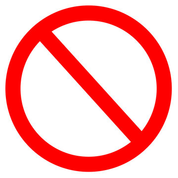 Red not allowed stop sign isolated on transparent background. prohibition sign or stop sign transparent png.