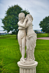Statue of Cupid and Psyche in Alleya Statuy of Ermitazh-Vyborg, Vyborg, Russia