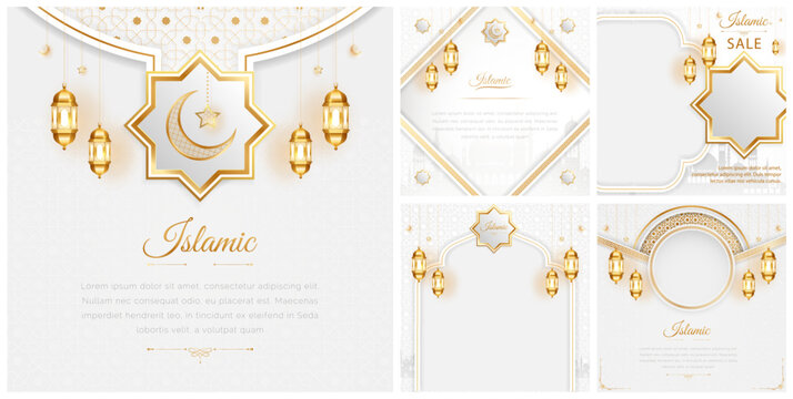 islamic Arabic Luxury Background with Geometric pattern and Beautiful Ornament
