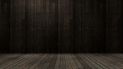 room with floor, old wooden wall, old wooden room
