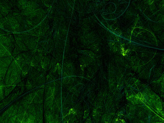 green abstract fractal background 3d rendering illustration