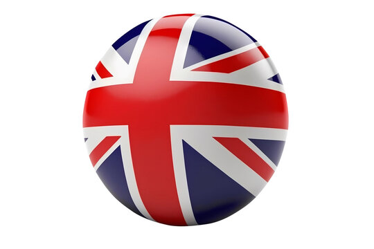 3d UK ball with flag isolated on white