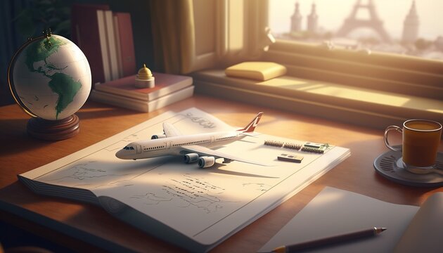 Plane. Travel concept illustration.