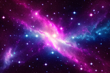 Abstract smooth unique pink nebula galaxy artwork background