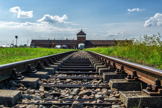 Railroad Track and the Gate of Death - Entrance of Auschwitz II - Birkenau