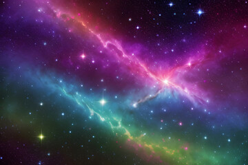 Obraz na płótnie Canvas Abstract Multicolored Smooth Bright Nebula Galaxy Artwork Background