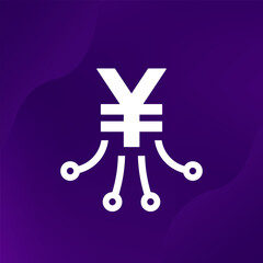 income streams icon with a yuan, vector