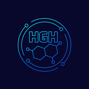 HGH icon, human growth hormone, linear design