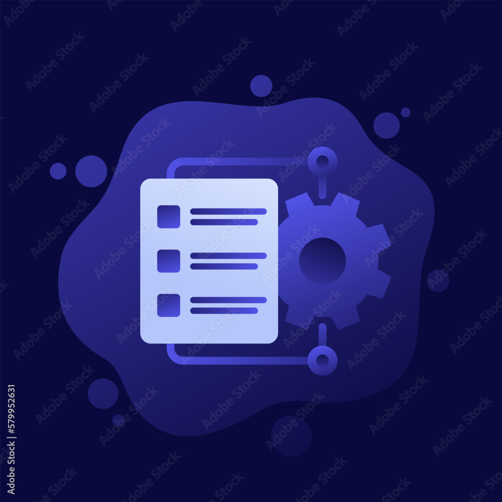 Poster workflow or project icon, vector design