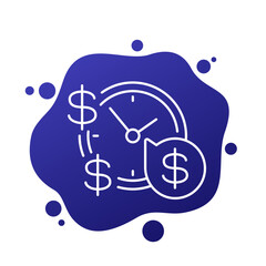 time is money line icon for apps and web