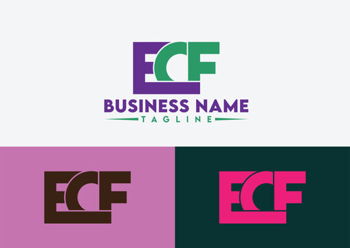 Letter ECF logo design, ECF letter logo