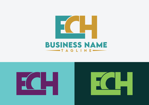 Letter ECH logo design, ECH letter logo