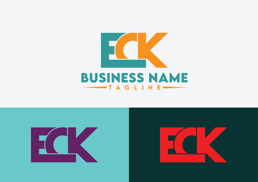 Letter ECK logo design, ECK letter logo