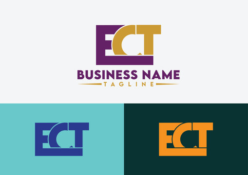 Letter ECT logo design, ECT letter logo