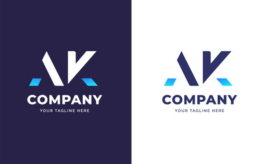 Obraz premium Creative letter AK gradient modern logo design concept. Initial symbol for corporate business identity. Alphabet vector element