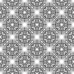black and white seamless pattern floral flower art decoration fabric textile tile ornament vector illustration