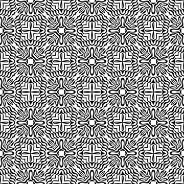 black and white seamless pattern art floral zebra style pattern fabric textile tile ornament curve decoration vector illustration