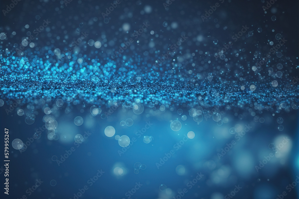 Poster blue technology abstract background with floating 3d particles texture . admirable generative ai ima