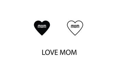 Love mom double icon design stock illustration