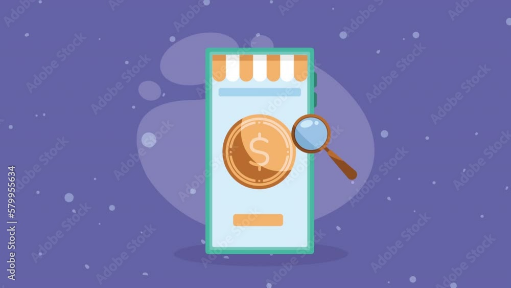 Poster smartphone device with ecommerce animation