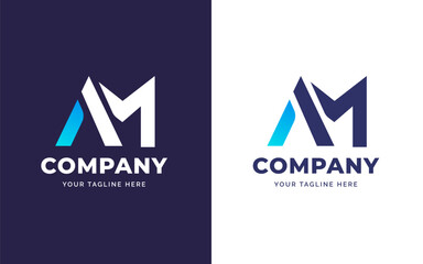 Creative letter AM gradient modern logo design concept. Initial symbol for corporate business identity. Alphabet vector element