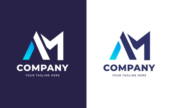 Creative letter AM gradient modern logo design concept. Initial symbol for corporate business identity. Alphabet vector element