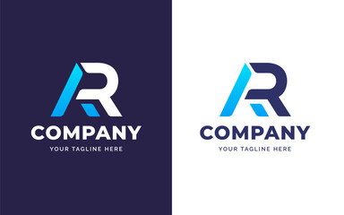 Creative letter AR gradient modern logo design concept. Initial symbol for corporate business identity. Alphabet vector element