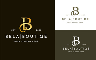 Creative letter B luxury golden logo design concept. Initial symbol for corporate business identity. Alphabet vector element © BlackSweet_Studio