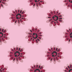 seamless pattern with pink flowers