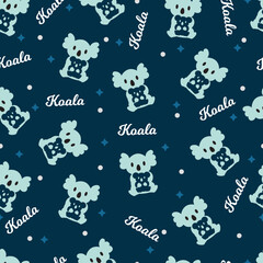 Abstract Koala Family Hug Vector Graphic Seamless Pattern