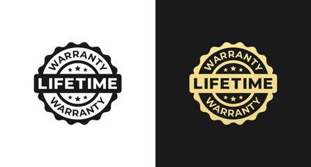 Lifetime warranty stamp or Lifetime warranty label vector isolated in flat style. The best Lifetime warranty label vector isolated for design element. Lifetime warranty stamp design element. - obrazy, fototapety, plakaty