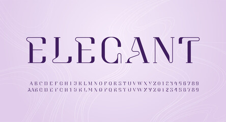 Beautiful alphabet serif font, ?lassic lettering perfect for logotypes, wedding invitations, alcohol labels or fashion design, set including two sets of differently writ ten drawn letters and numbers