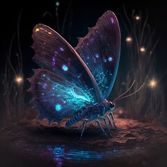Luminescent Moth Generative AI